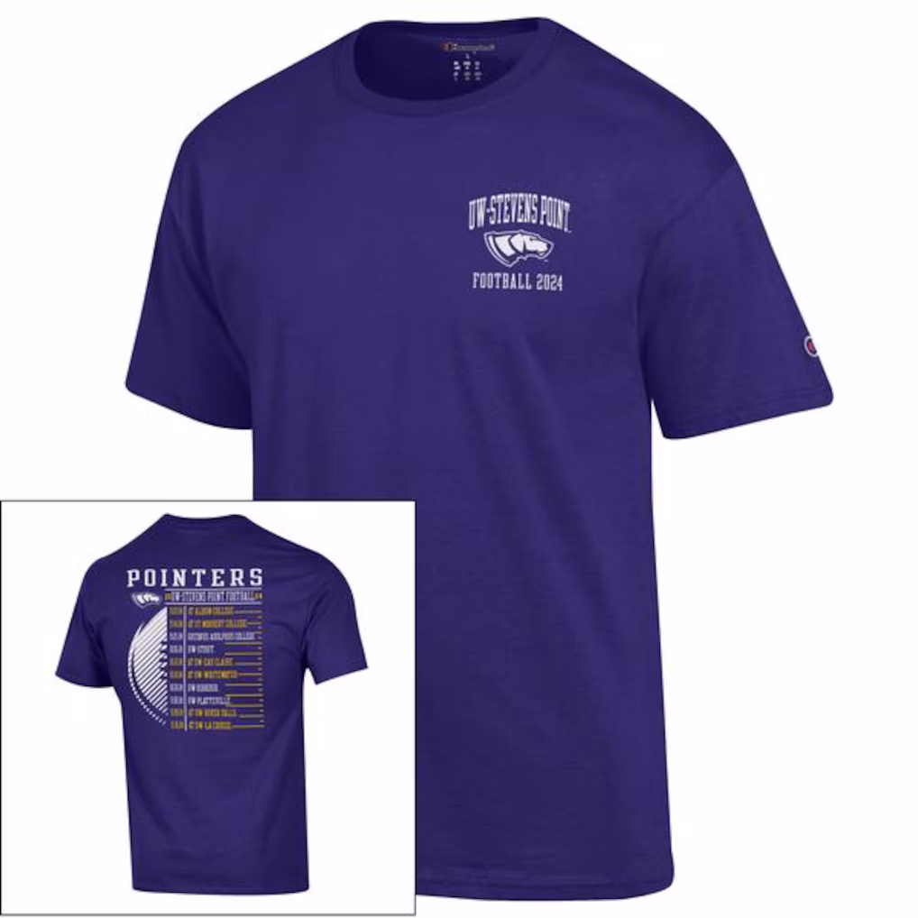 Product image 1 of 1 for University of Wisconsin Stevens Point 2024 Football Schedule Tee, White