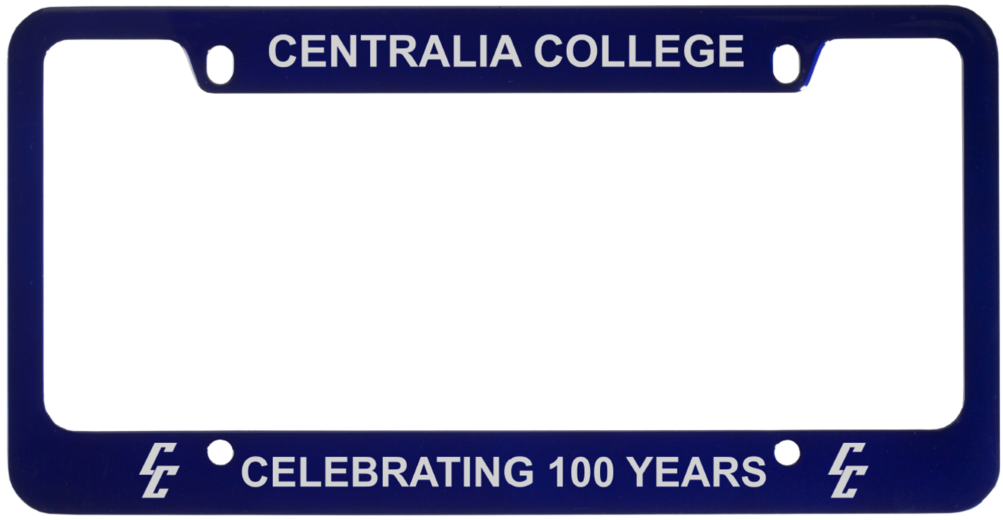 image of: LXG License Plate Frame Blue CC 100 Years