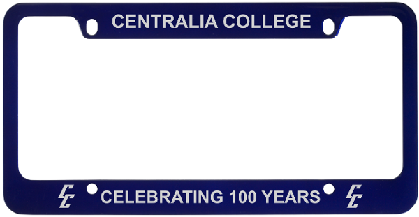 LXG License Plate Frame Blue CC 100 Years; $24.99