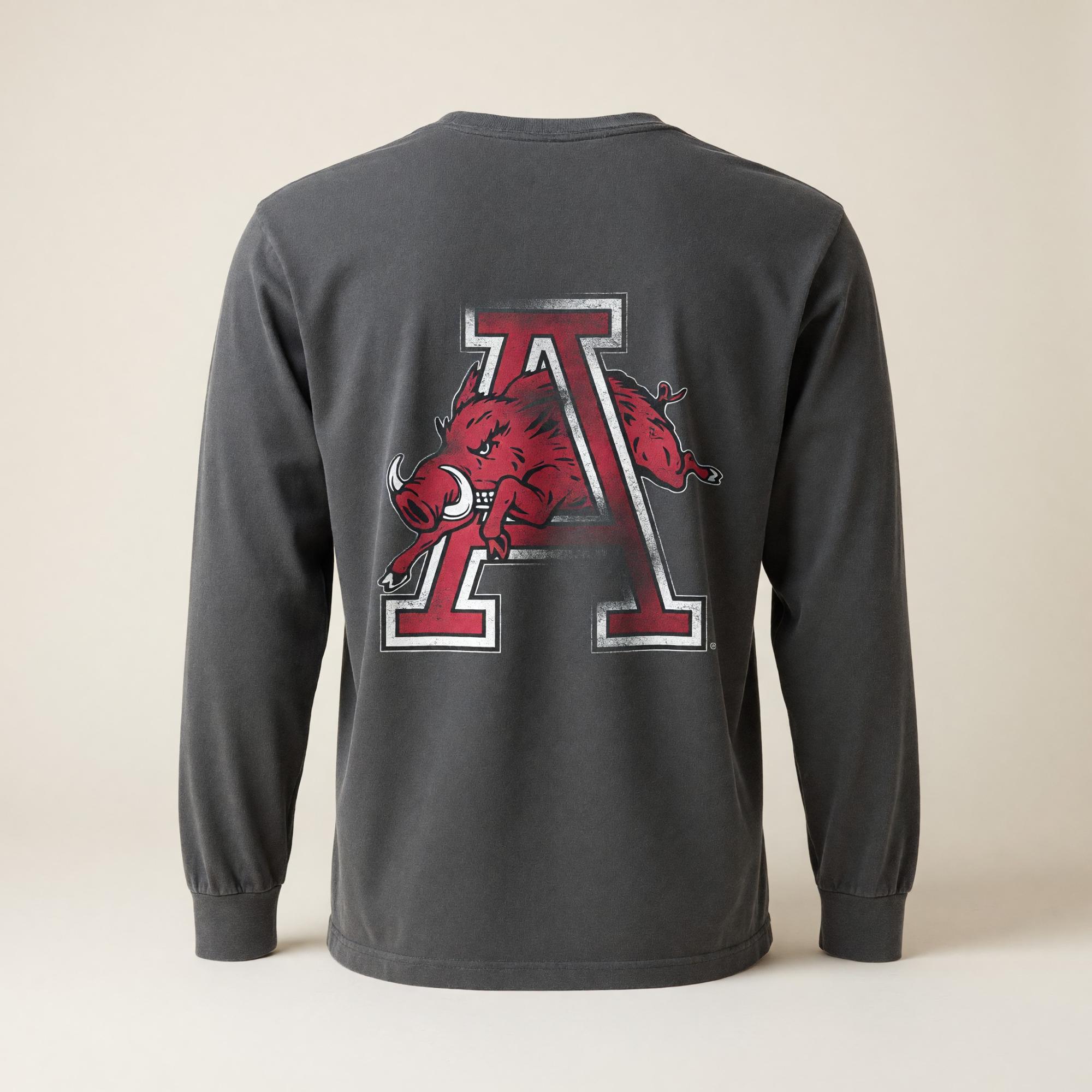 Product image 1 of 3 for Arkansas Razorbacks Hog Through the 'A' Long Sleeve Tee