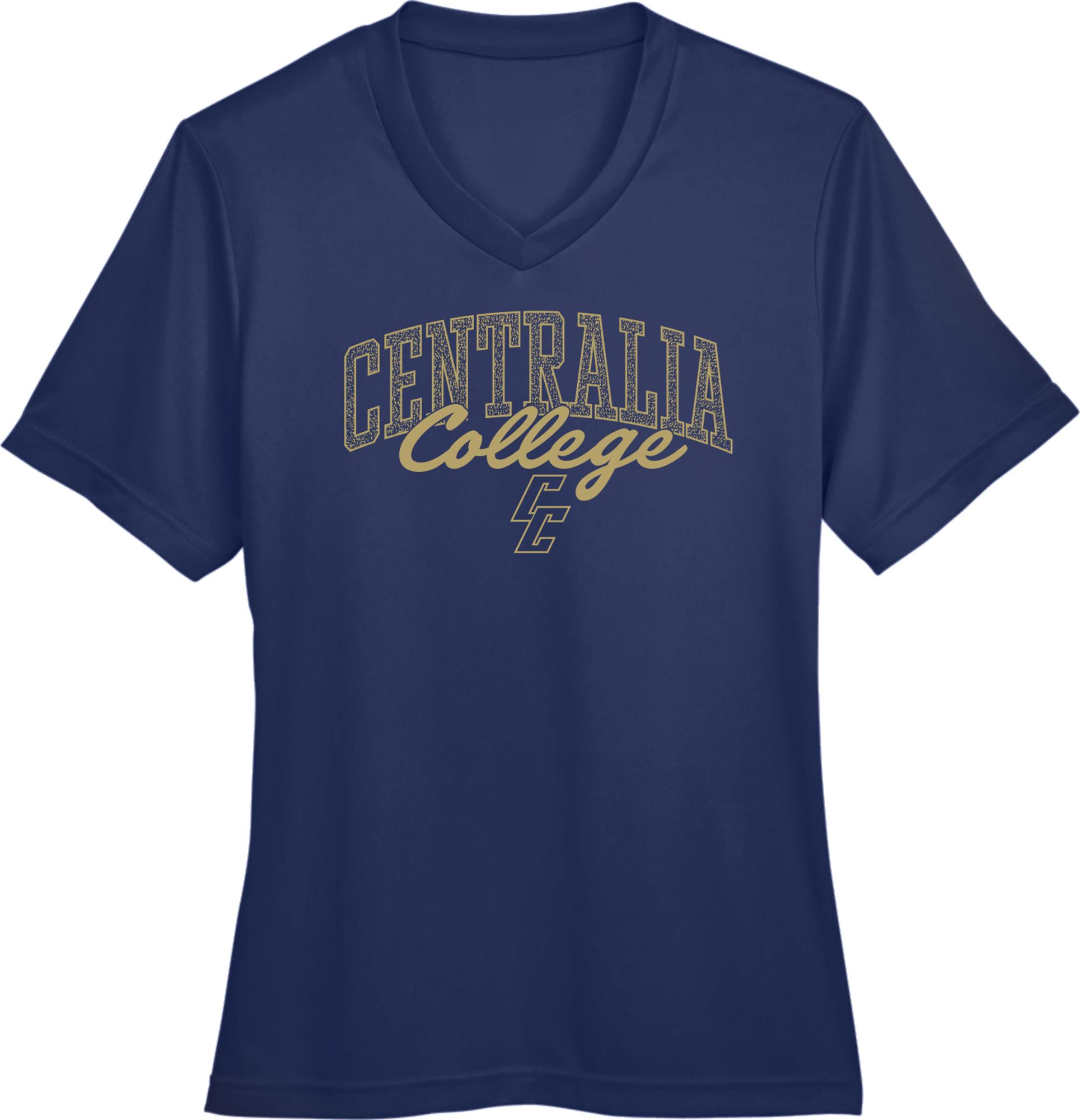image of: College House Ladies Performance V neck Short Sleeve Tee