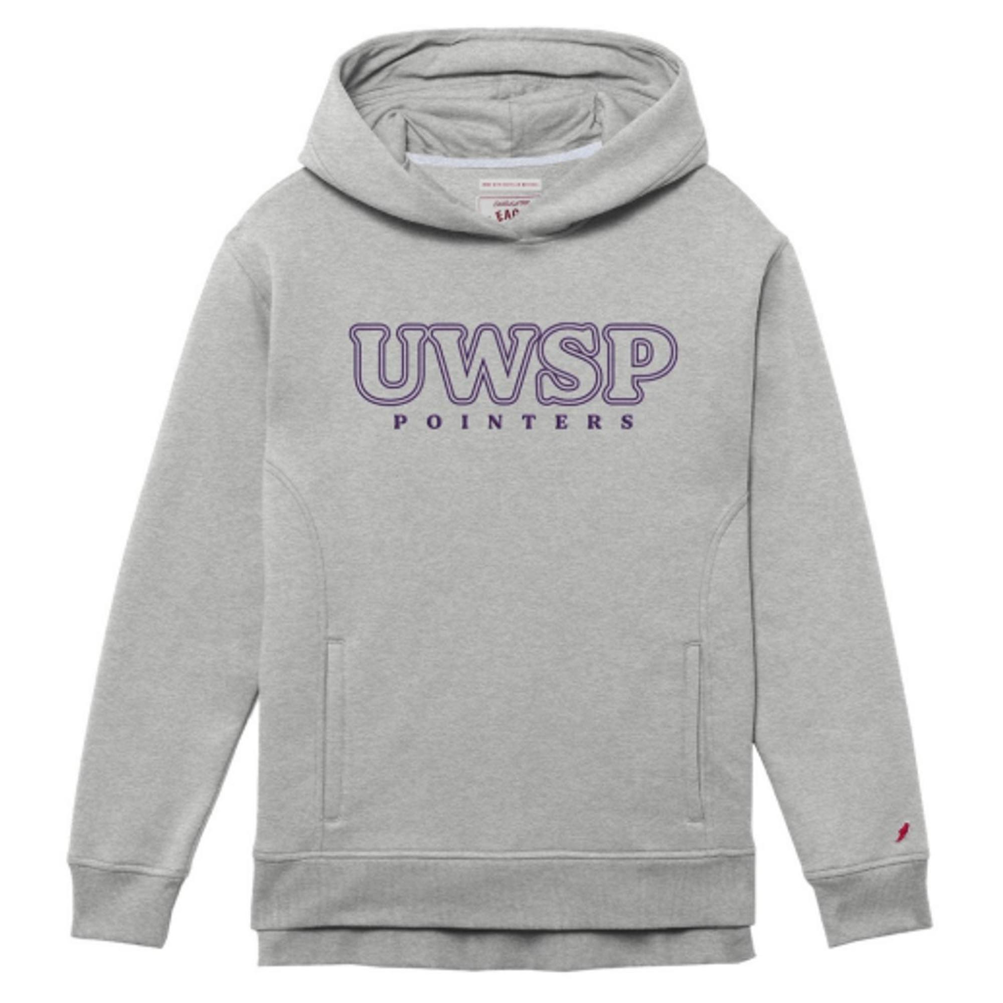 Product image 1 of 1 for UWSP Women's 1991 Hoodie, Embroidered UWSP Pointers Logo, Vintage Grey