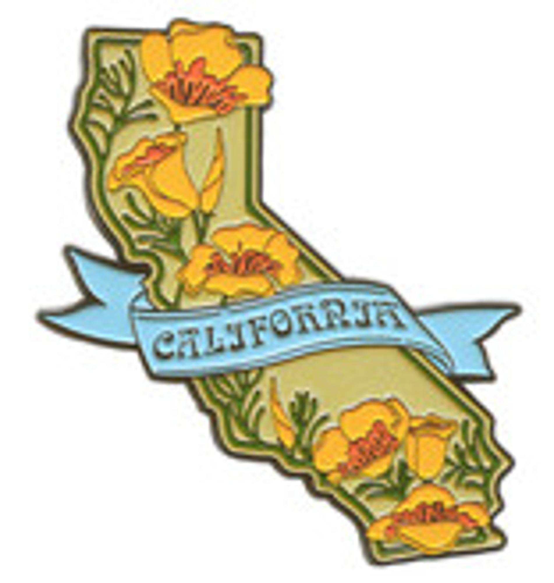 Product image 1 of 1 for CA State w/ Poppies Enamel Magnet
