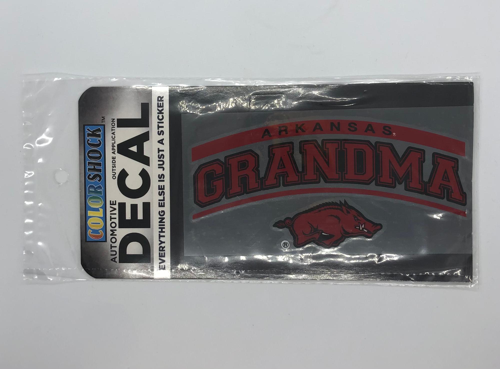 image of: Arkansas Razorbacks CDI Corp "Grandparent" Curved Decal - Red