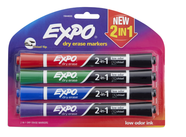 Expo Dual End Lowe Oder Markers - Asst, 4pk; $16.99