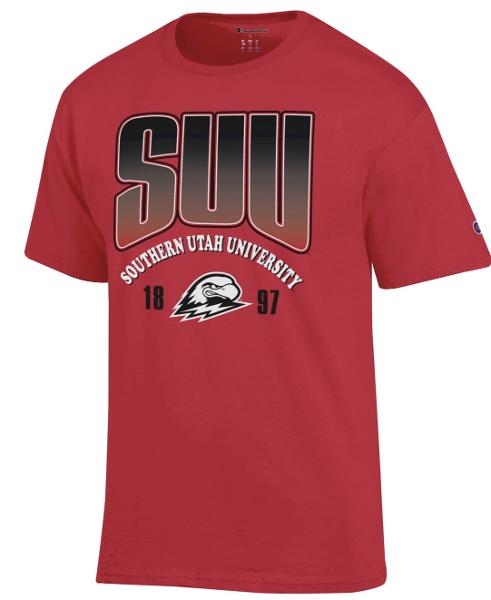 CHAMPION TEE S/S RED SUU THOR 1897; $19.99