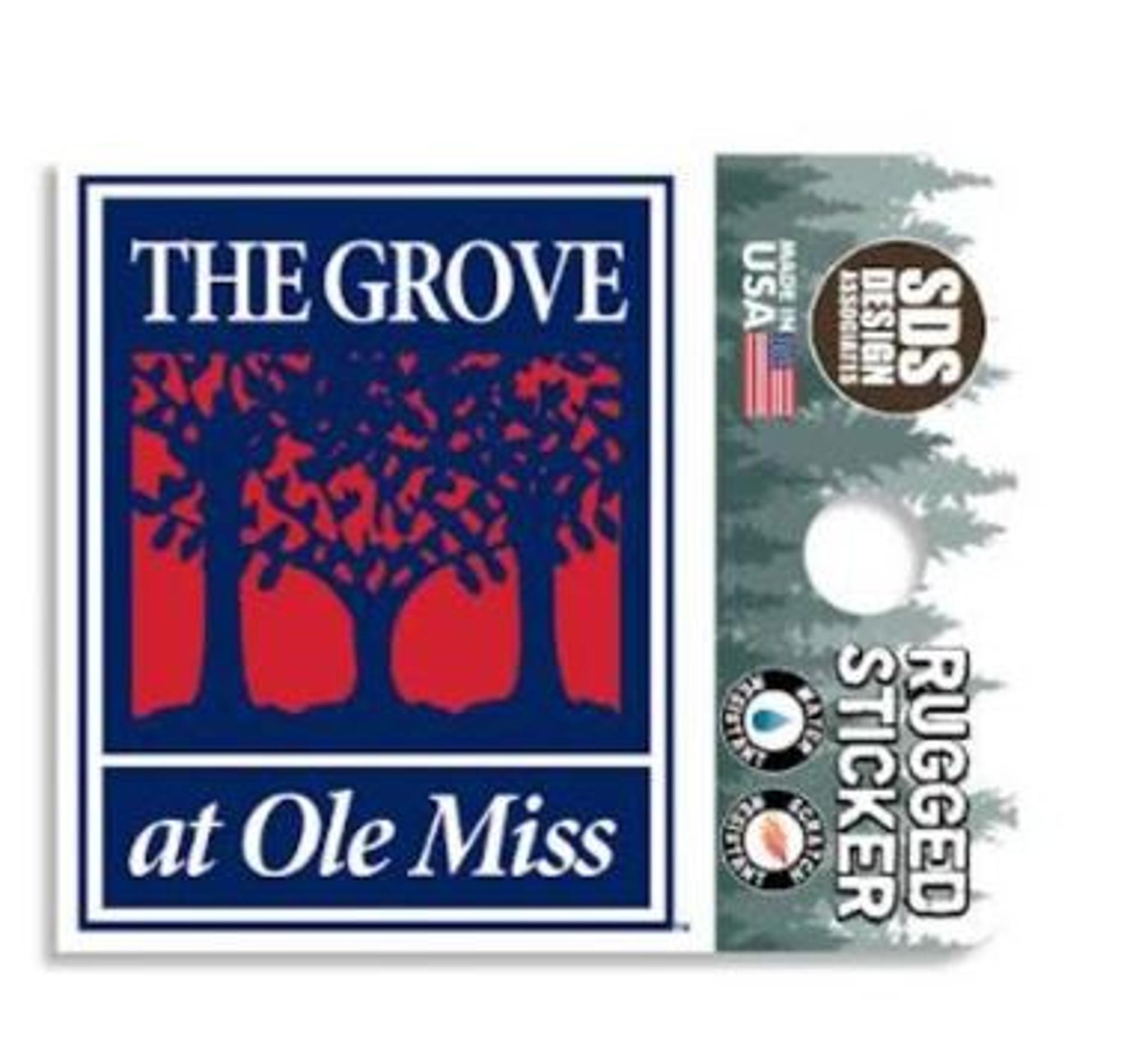 image of: The Grove at Ole Miss Rugged Sticker 2in