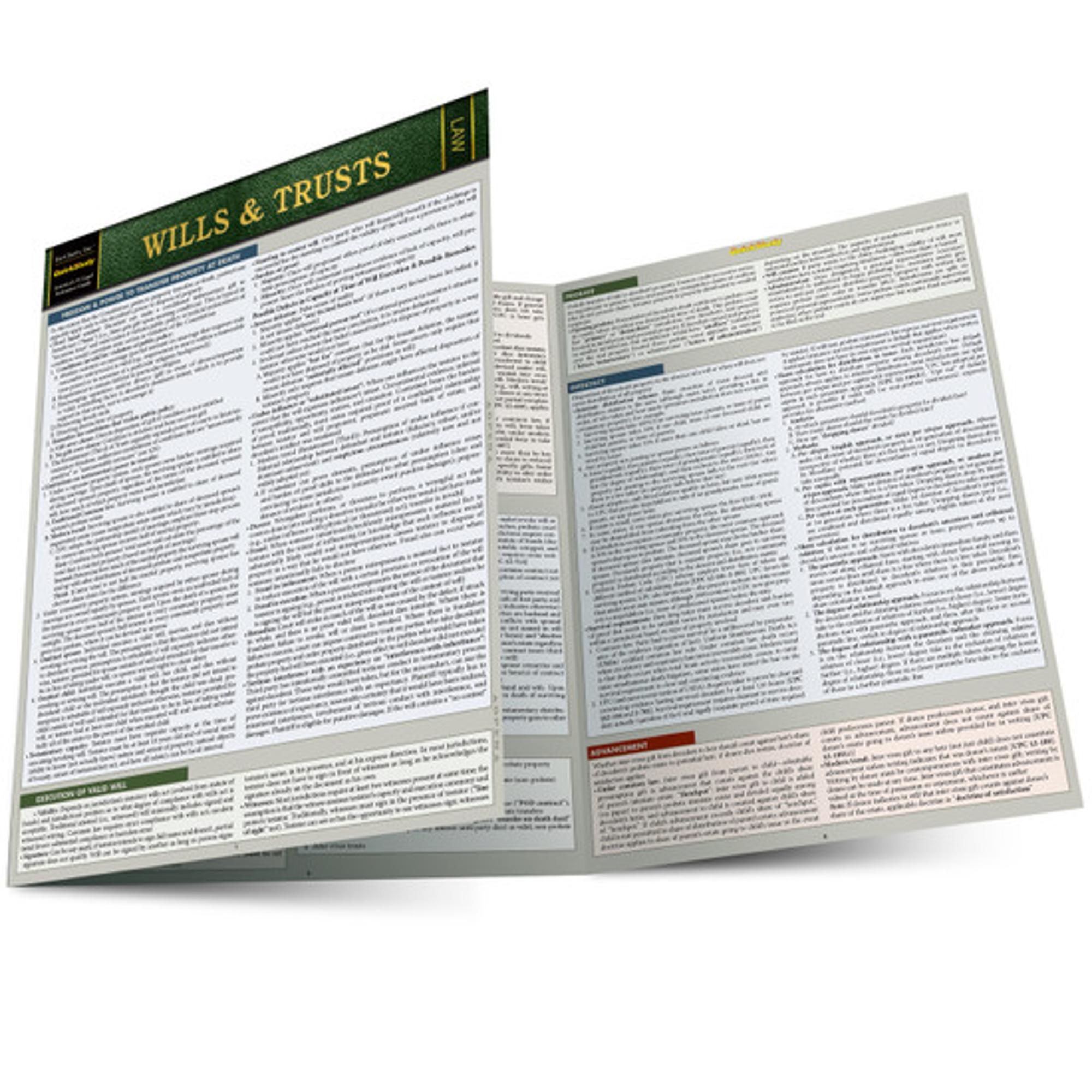 Cover image for WILLS & TRUSTS LAMINATED REFERENCE GUIDE