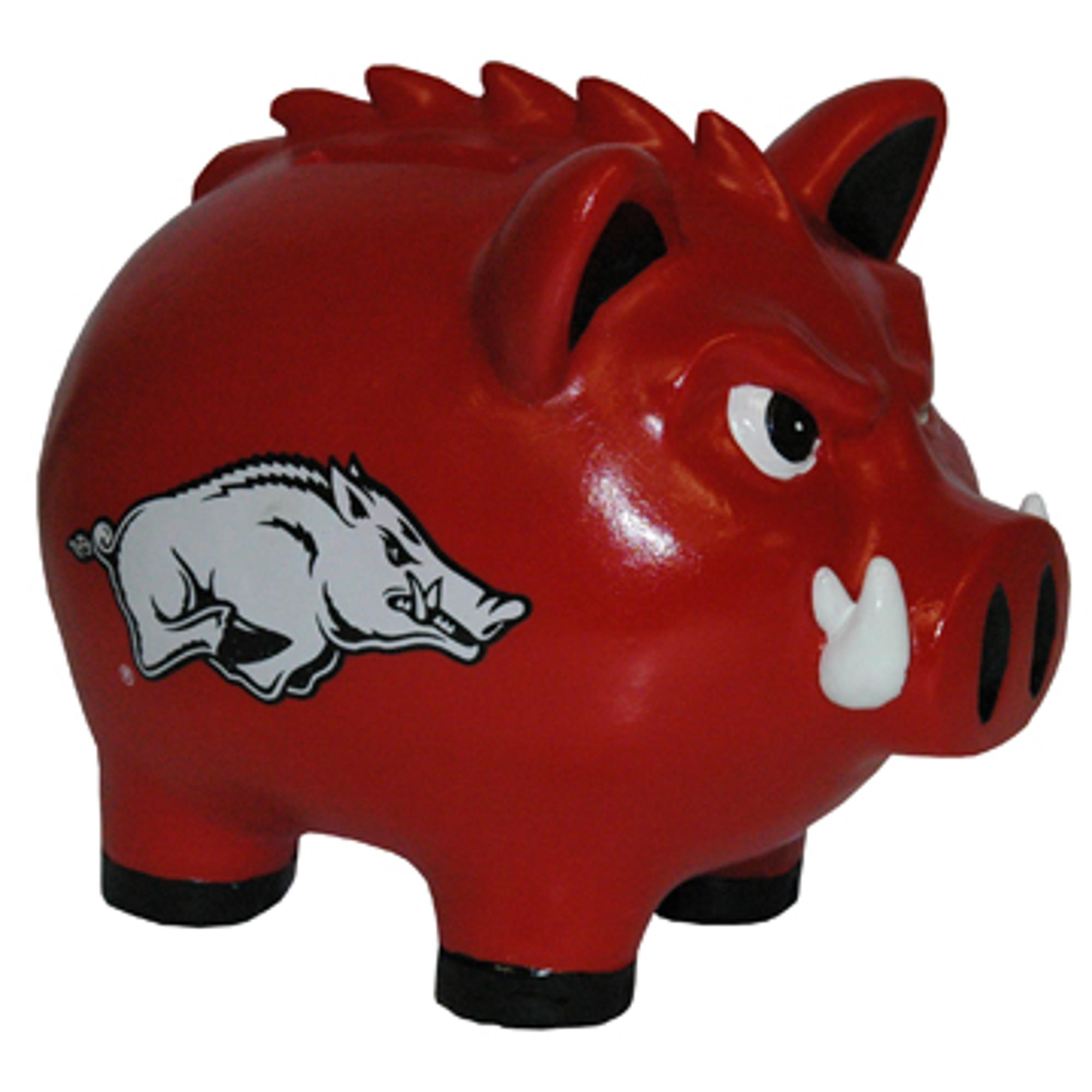 image of: zz-Arkansas Razorbacks Poly Resin Piggy Bank - Red