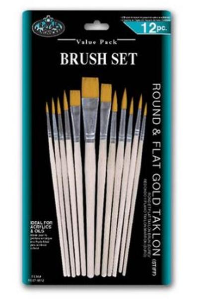 Royal Brush Gold Taklon brush Set  - 12pc; $8.99