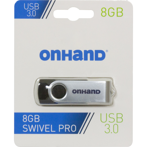 OnHand Swivel USB 3.0 Flash Drive - Black 8GB BP; $12.99