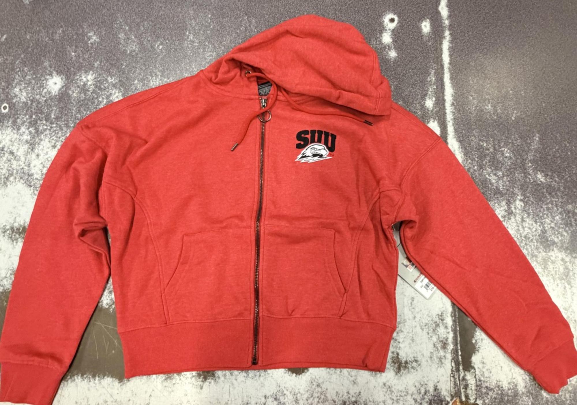 Product image 1 of 1 for COLOSSEUM WOMENS FULL ZIP HOOD RED THOR LEFT CHEST