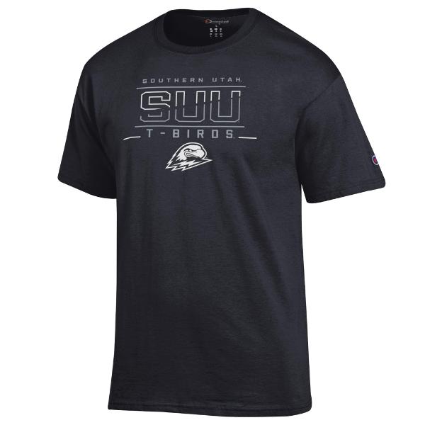 CHAMPION TEE S/S BLACK SUU T-BIRDS BAR; $19.99