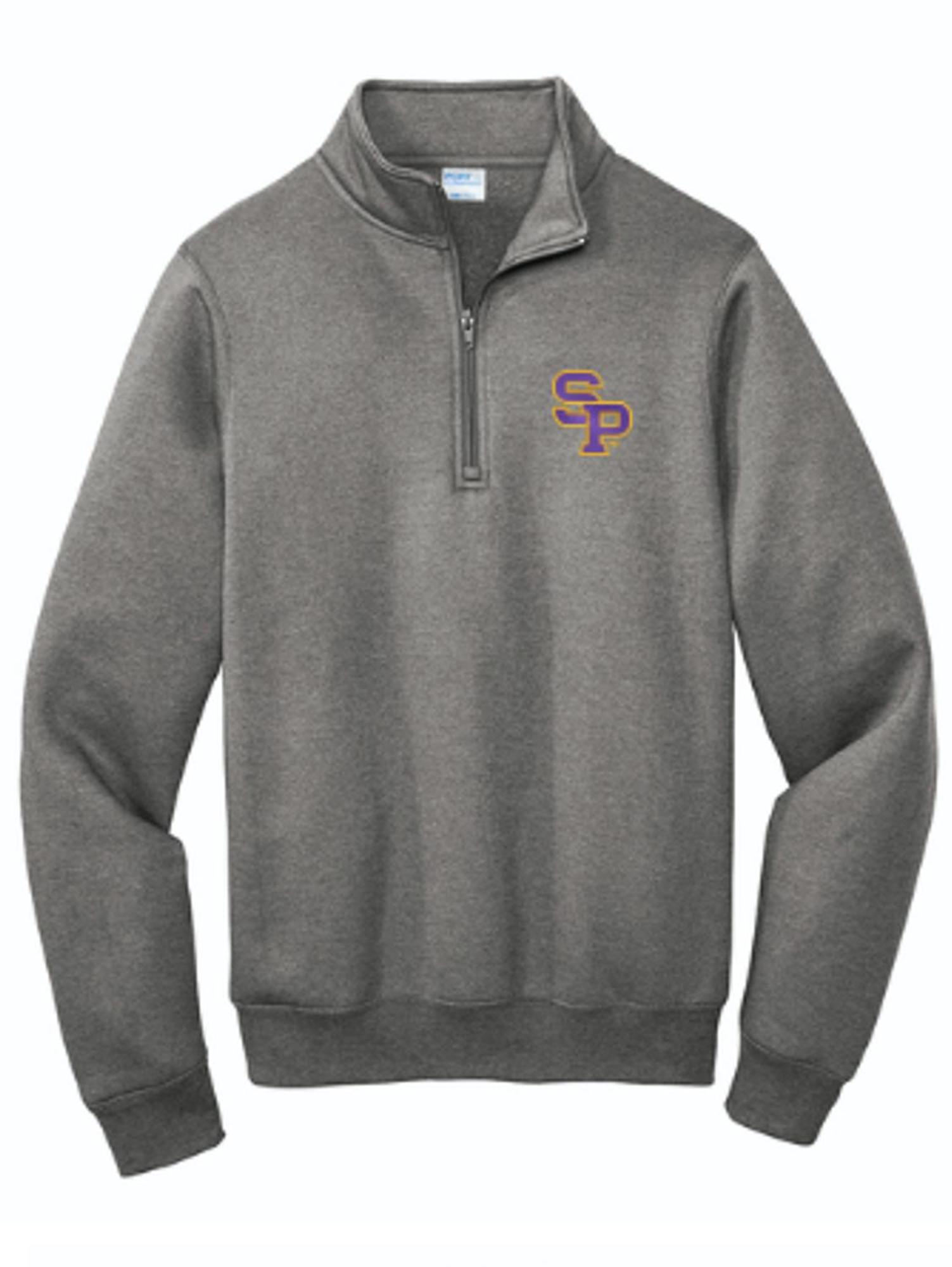 Product image 1 of 1 for UWSP SP Embroidered Core Fleece 1/4-Zip Pullover Sweatshirt, Graphite Heather
