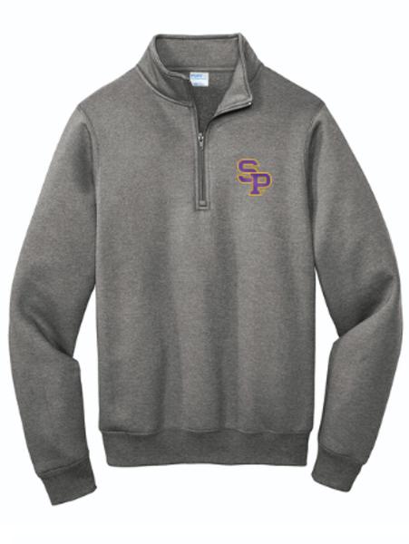 UWSP SP Embroidered Core Fleece 1/4-Zip Pullover Sweatshirt, Graphite Heather; $55.98