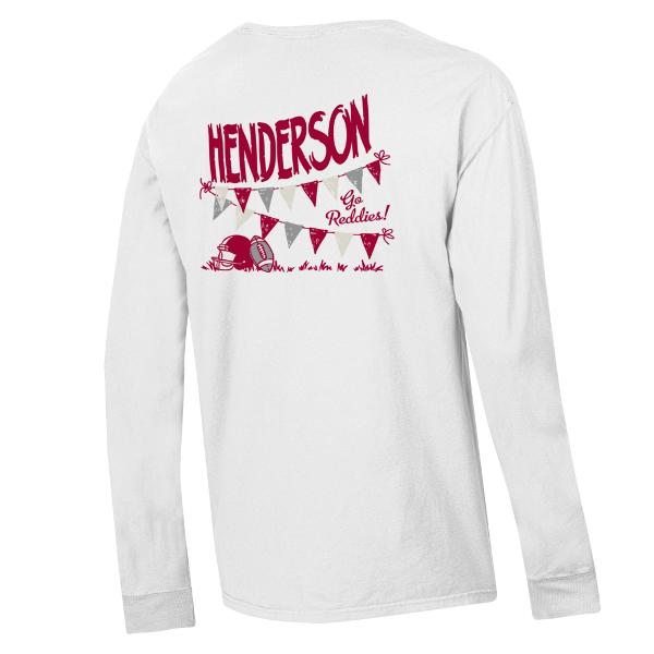 Henderson Football Pennants Comfort Wash Long Sleeve Tee; $32.99