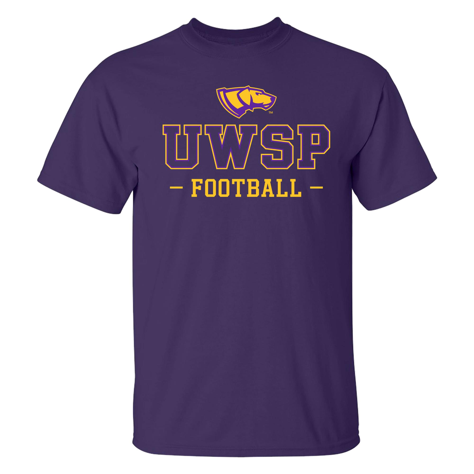 Product image 1 of 1 for UWSP Cotton Short Sleeve Tee, UWSP Football, Athletic Purple