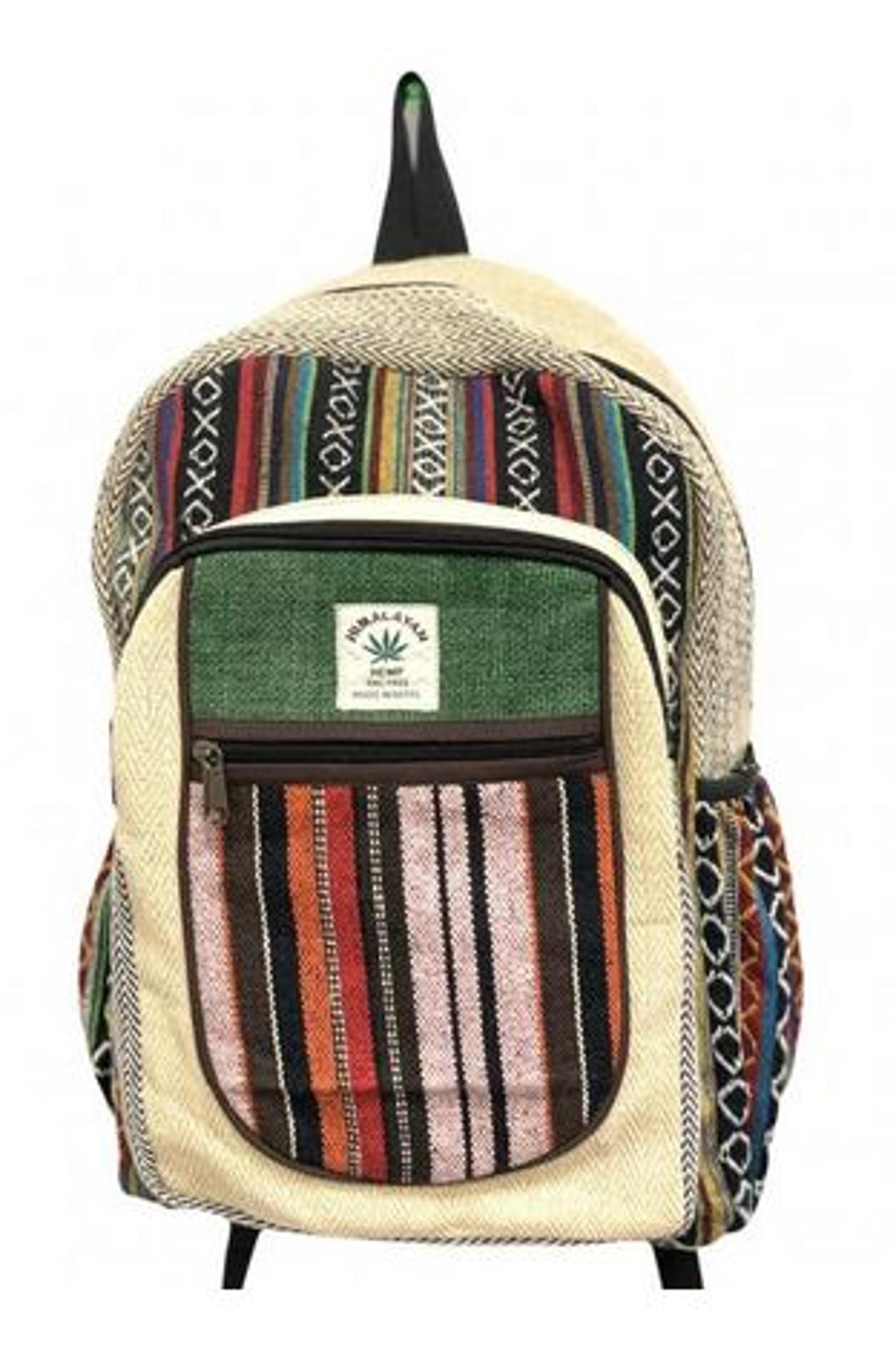 Rising "Gandaki" Handmade Himalayan Hemp Backpack - Earth Tones