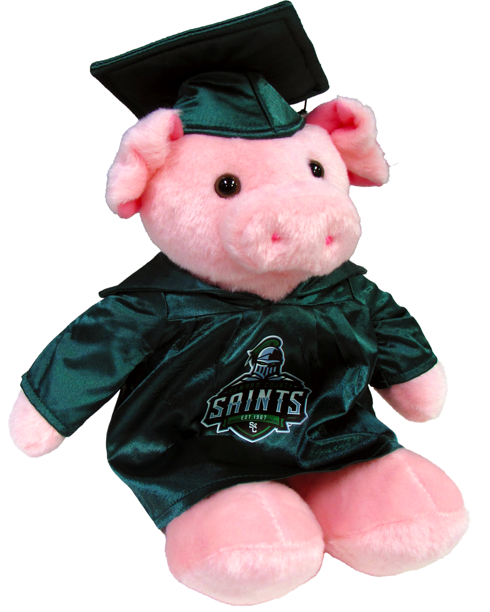 Product image 2 of 4 for Graduation Pig Green Cap & Gown 11"