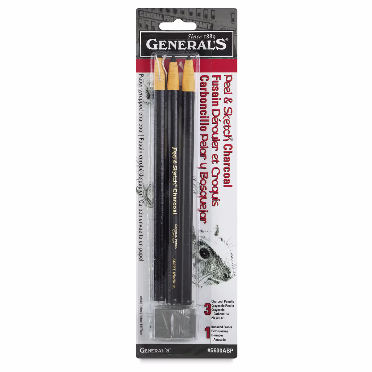 Product image 1 of 2 for General's Peel and Sketch Charcoal - 3pk