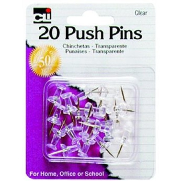 image of: CLI 20 Clear Push Pins
