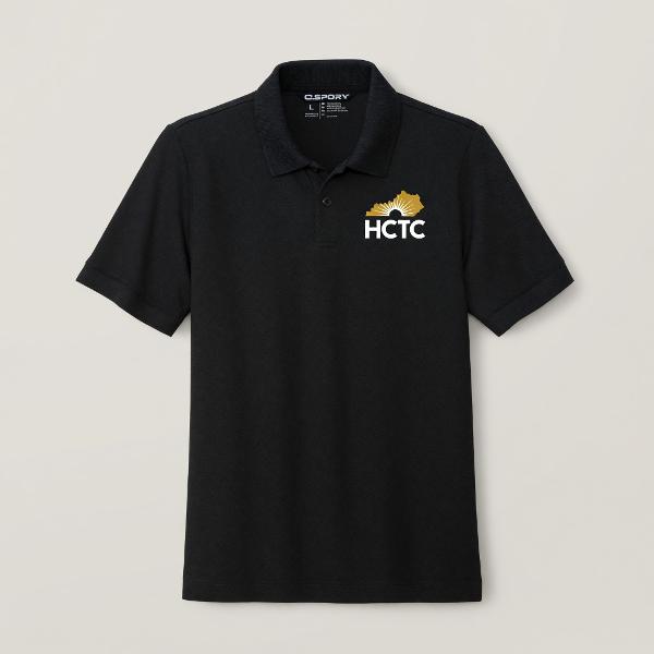 KHCTC SS POLO BLK LOGO; $57.99