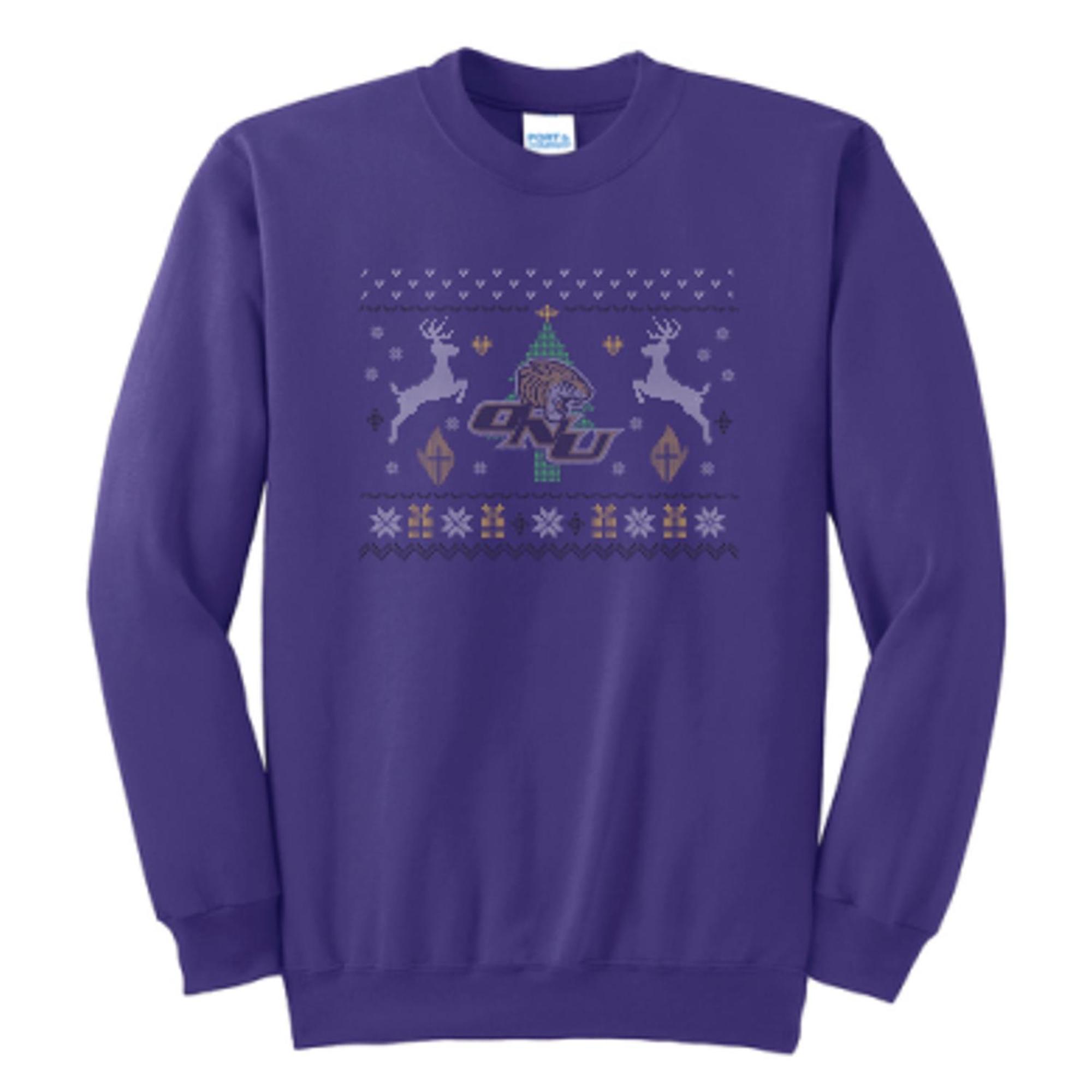 Product image 1 of 1 for Olivet Nazarene University Essential Fleece Holiday Sweater, Purple