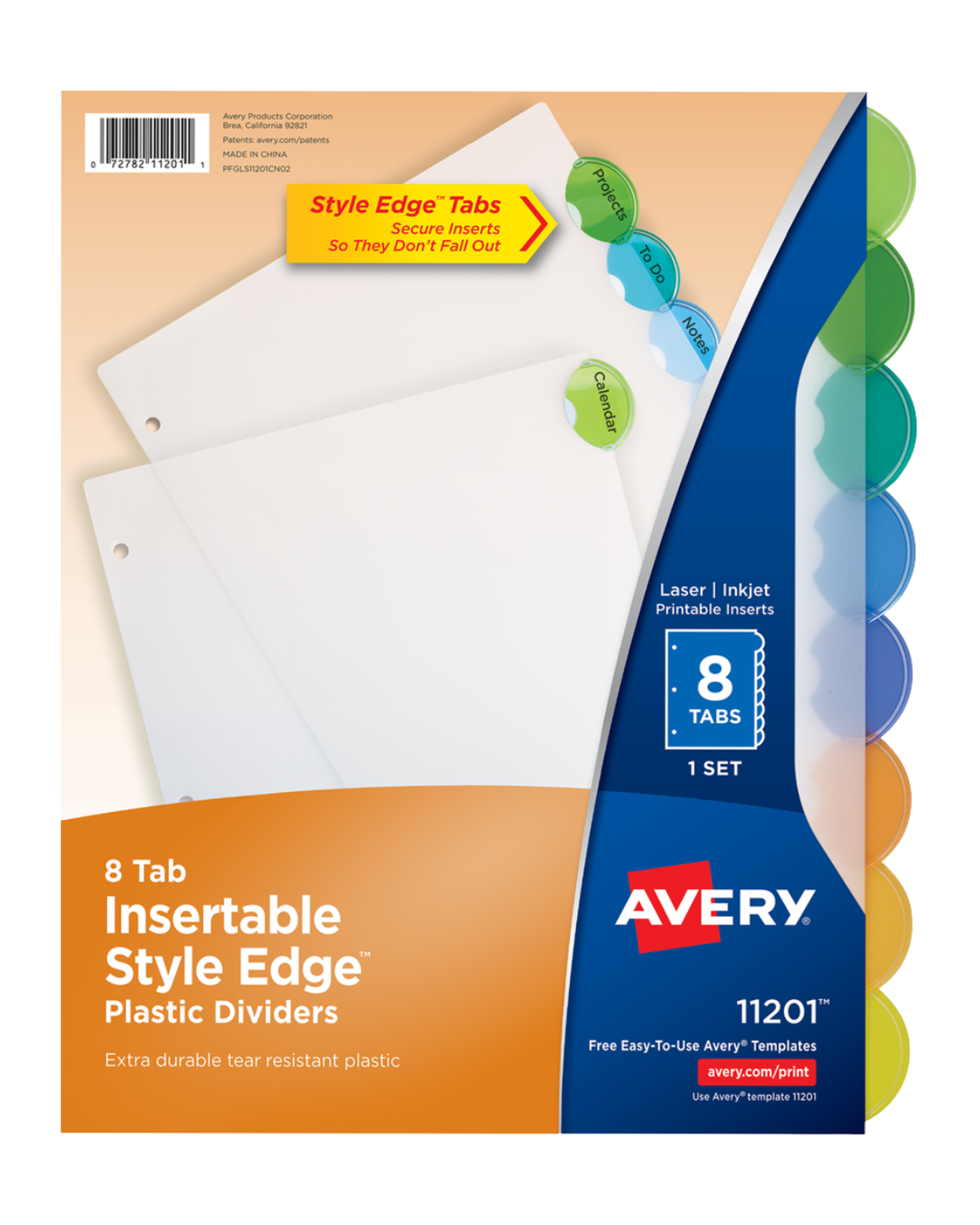 Product image 1 of 1 for Avery Insertable Style Edge Plastic Dividers, 8 Tabs