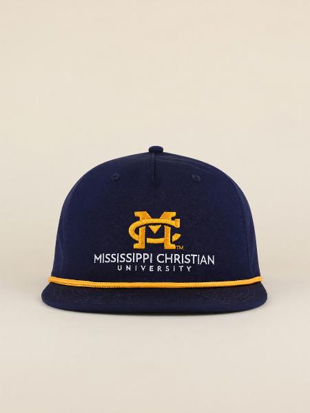 MC HAT 5 PANEL GMCHNGR W/ROPE NAVY; $31.99