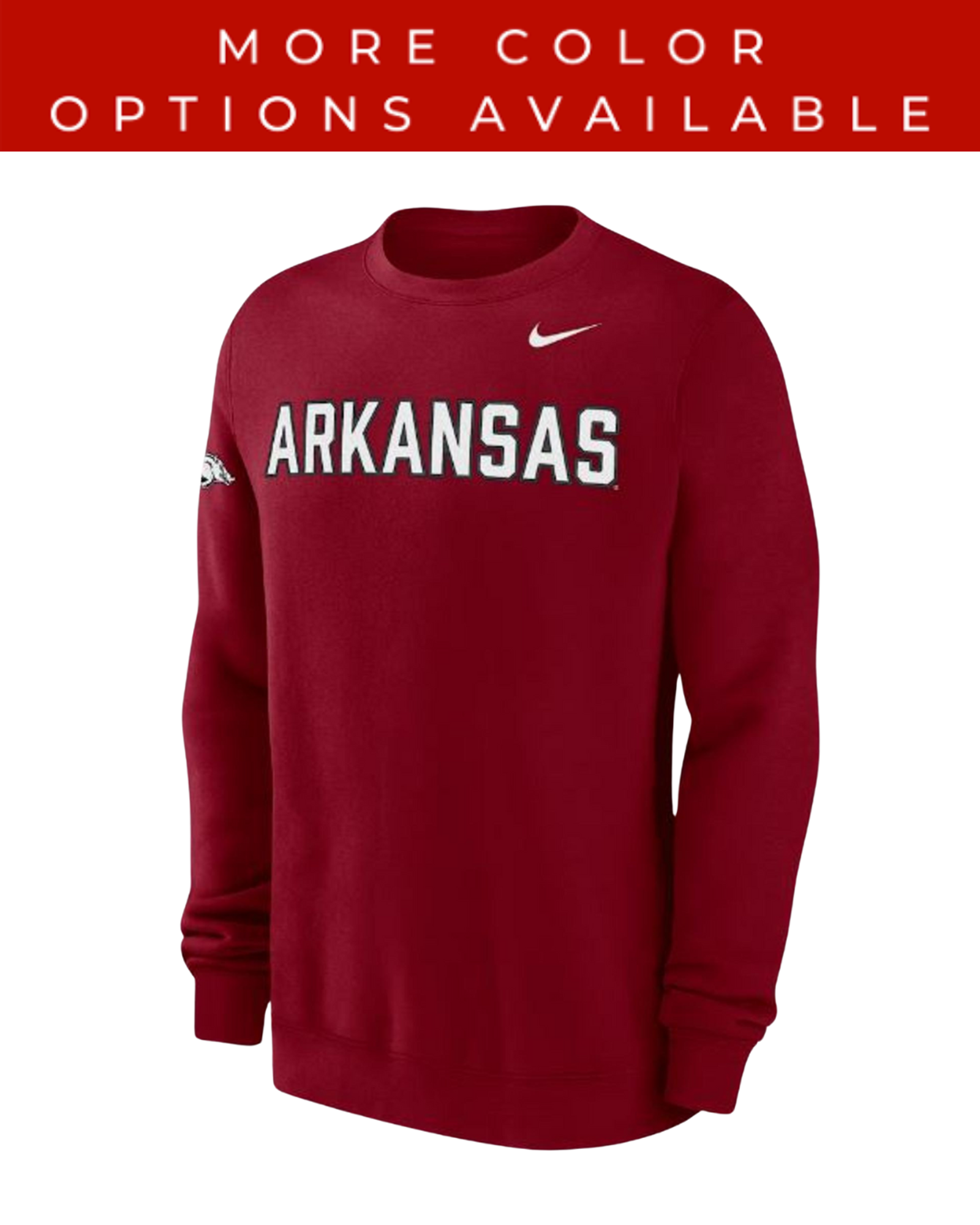 image of: Arkansas Razorbacks Nike On Field Fleece Club Crew