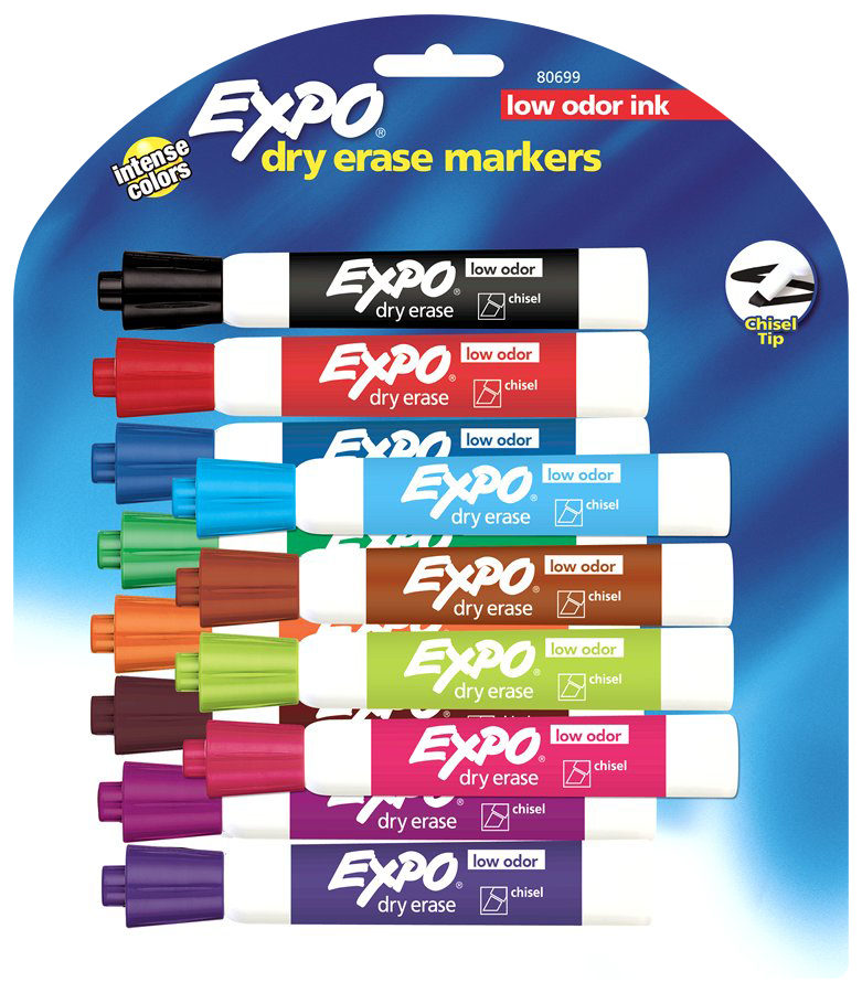 Product image 1 of 1 for Dry Erase Marker, Asst, Chisel, 12pk, Low Oder