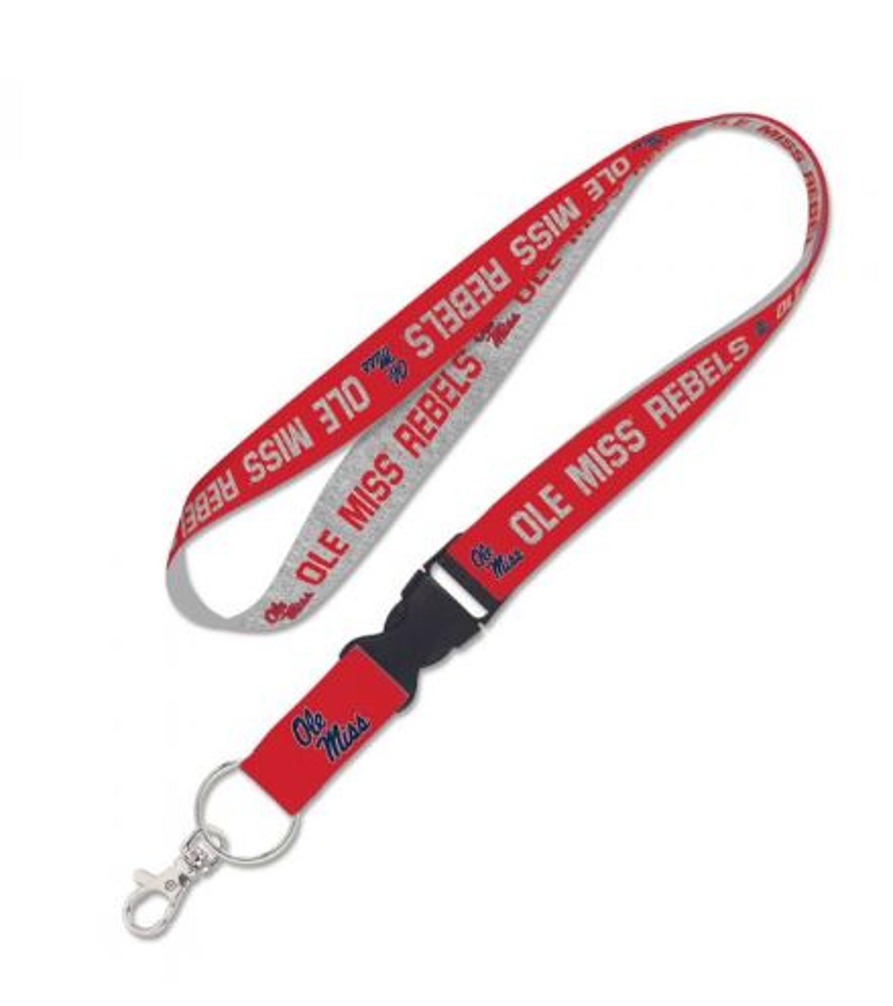 image of: Ole Miss Heather Gray/Red Detachable Lanyard
