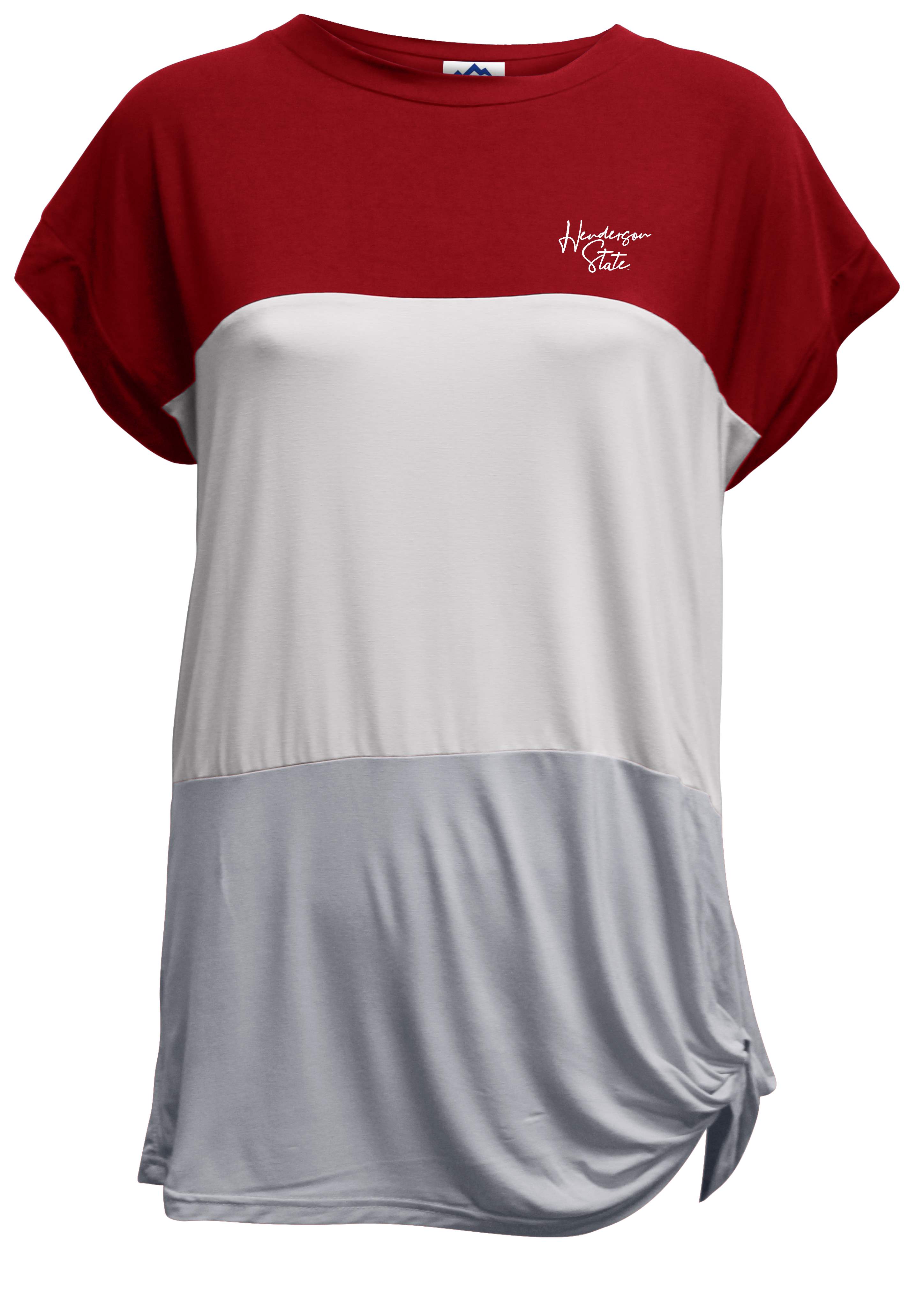 image of: Henderson State Color Blocked Short Sleeve with Knot Short Sleeve Tee