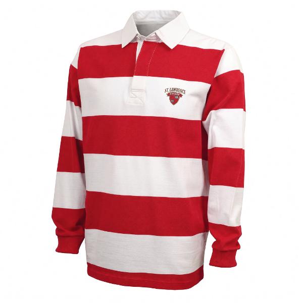 St Lawrence Red & White Stripe Rugby Shirt; $89.99
