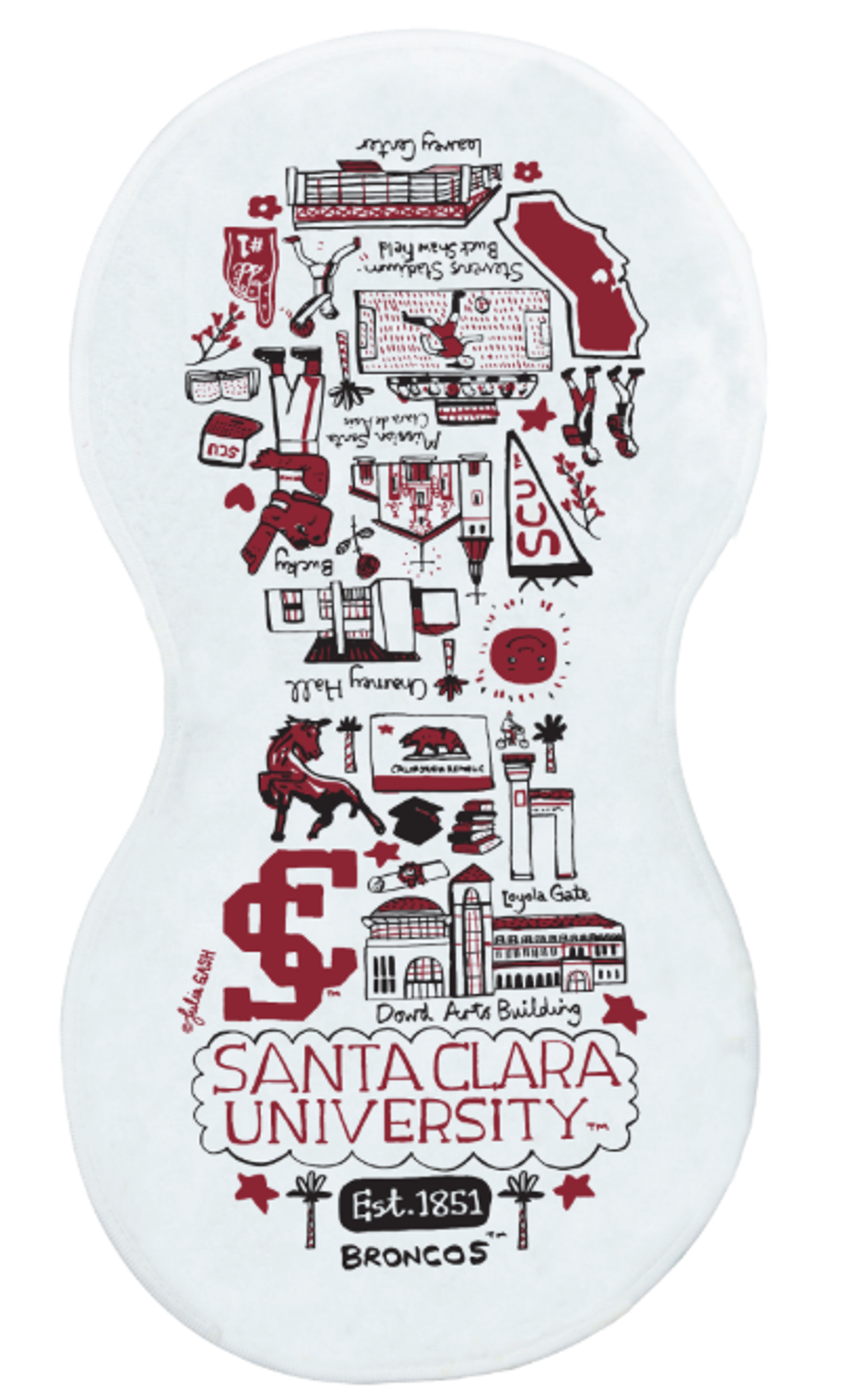 image of: Santa Clara University Julia Gash Burp Cloth