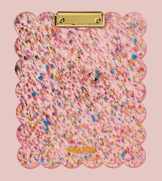 Taylor Elliott Designs Large Scalloped Clipboard, Happy Confetti; $29.98