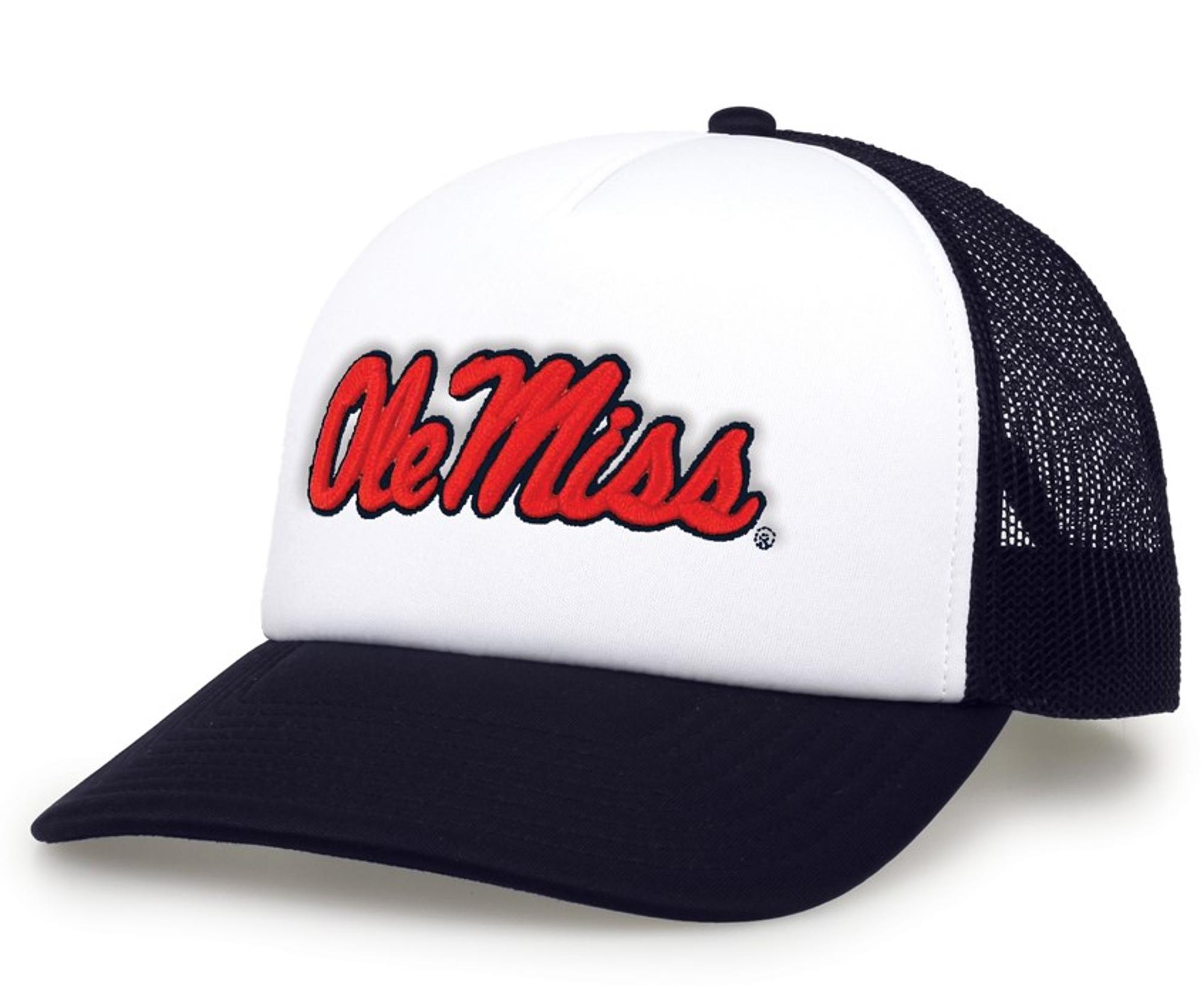 image of: Ole Miss Script Foam Front Trucker Navy