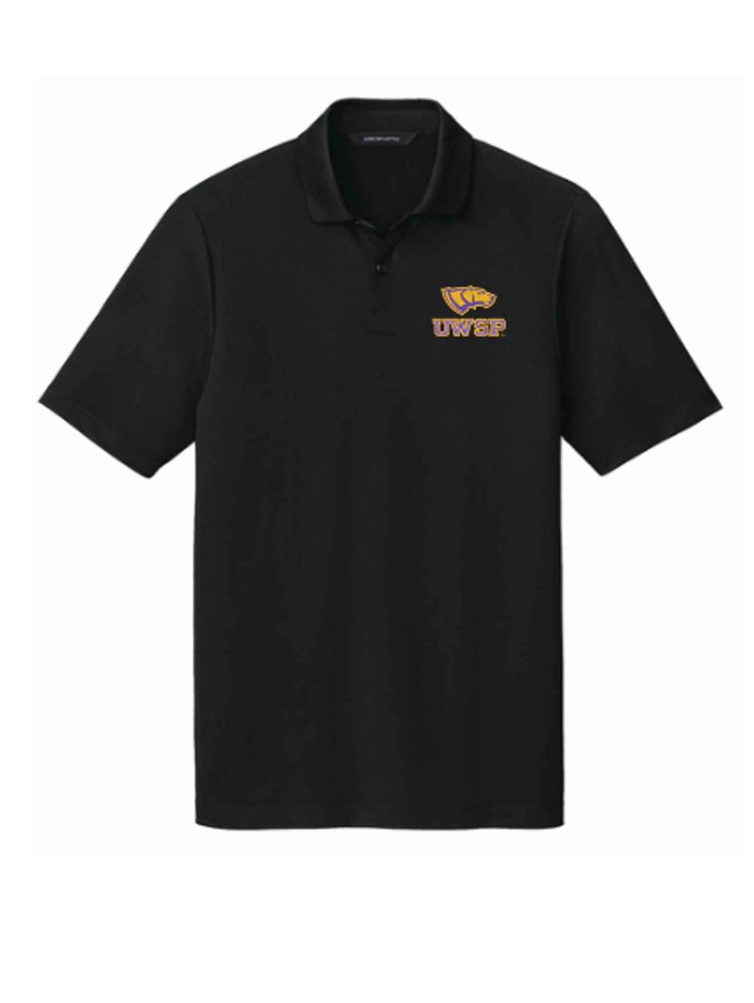 Product image 1 of 1 for UWSP Pointer Embroidered Recharge Jersey Polo, Deep Black
