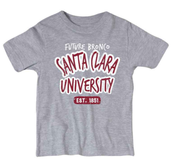 Santa Clara University Toddler Ringspun Short Sleeve Tee, Gray; $21.98