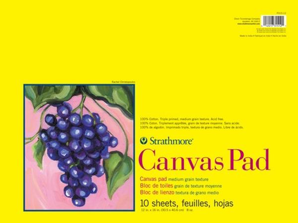 Strathmore Canvas Pad 10 sheet - 12 x 16; $16.95