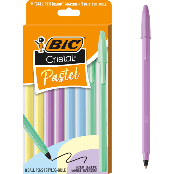 BIC CRISTAL PASTEL 8PK; $4.81