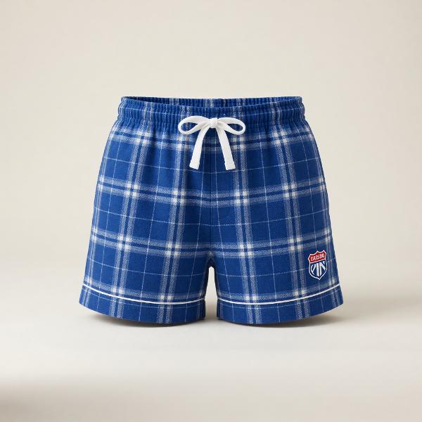 UWG SHIELD LOGO FLANNEL SHORTS; $28.99