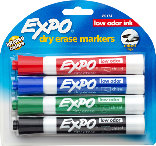 Expo Dry Erase Markers 4Pk--2 Sizes Available; $8.99