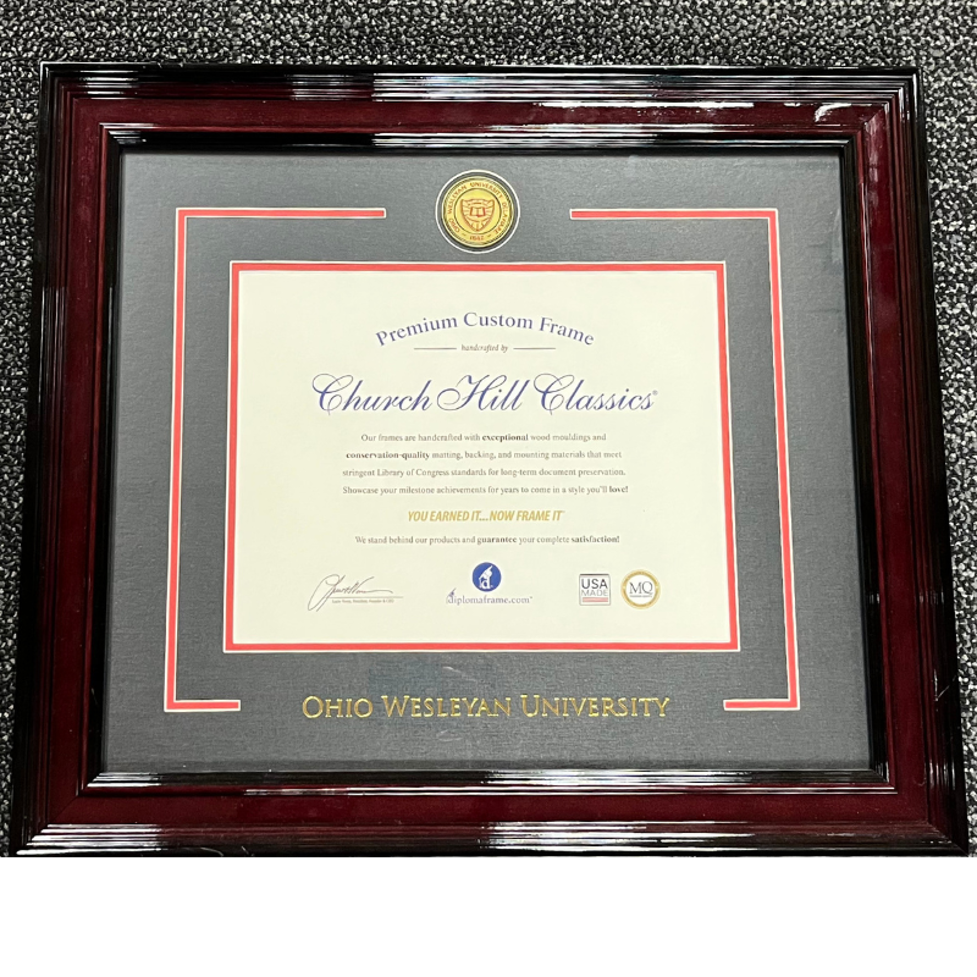 Product image 1 of 3 for Owu Diploma Frame Showcase