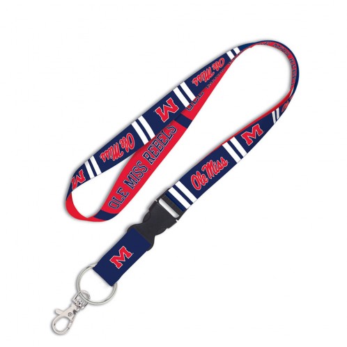 image of: Ole Miss Striped Lanyard with Detachable Buckle