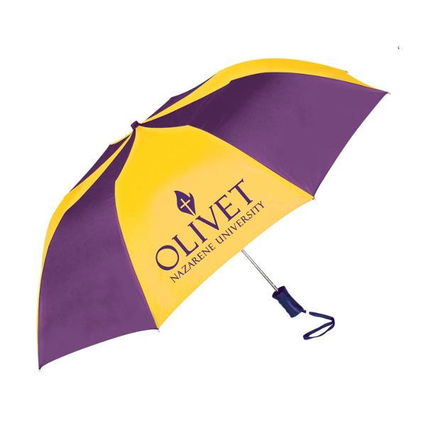 Olivet Nazarene University Auto Fold Umbrella, Purple & Gold; $24.99