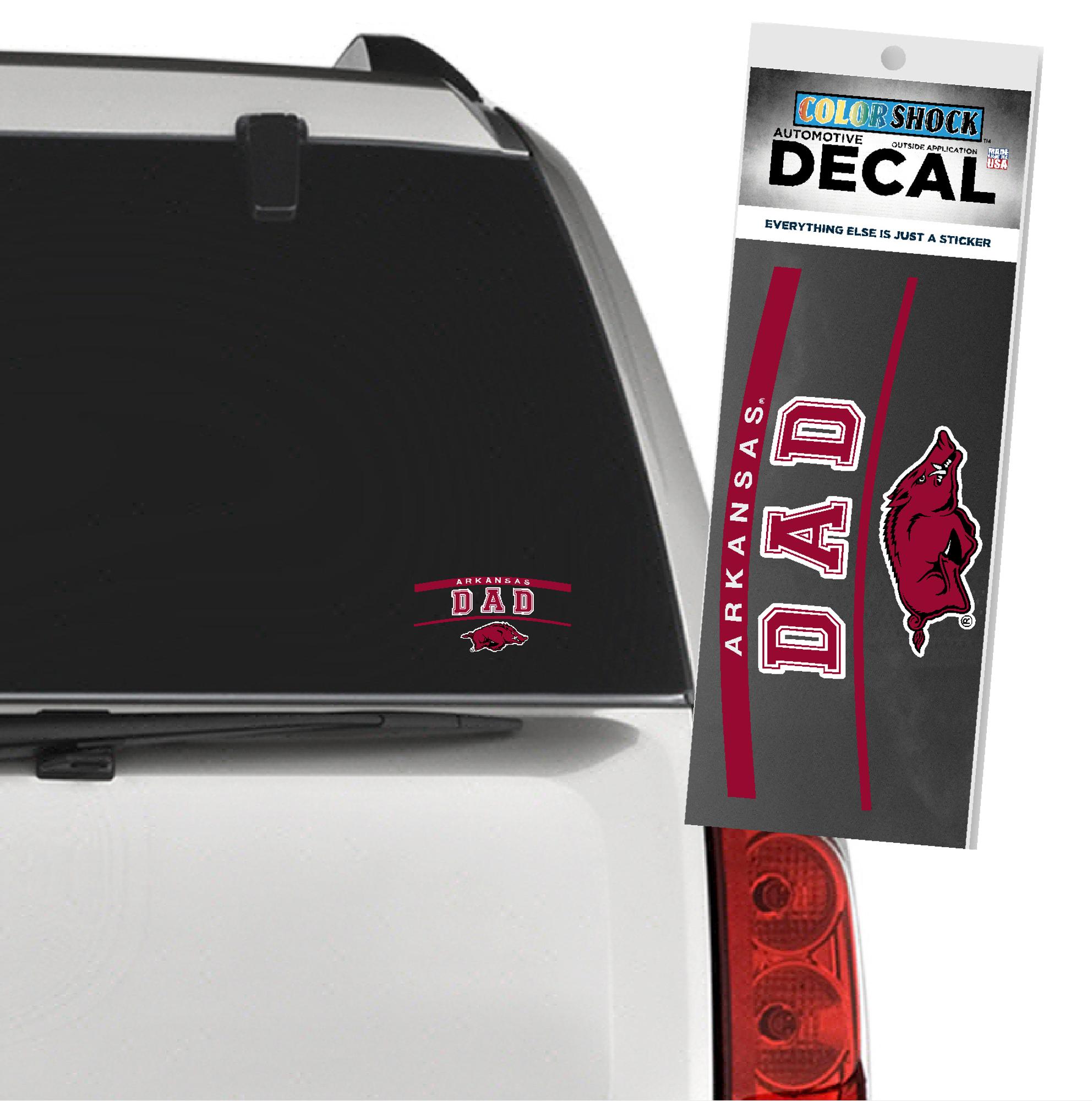 image of: Arkansas Razorbacks "Dad" Curved Decal - Red
