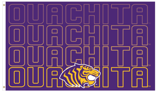 Ouachita Tigers Wordfall 3x5 Deluxe Flag; $39.99