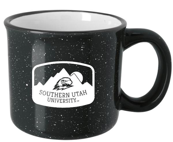 CERAMIC CAMPFIRE MUG BLACK SUU; $12.99