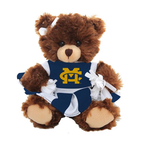 MC PLUSH 6" CHEERLEADER BEAR CHOCOLATE; $26.99